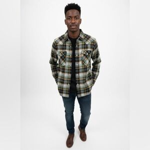 Levi's Green and Yellow Plaid Shirt
